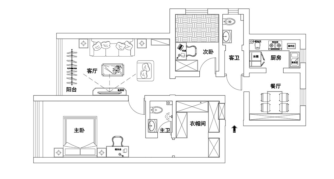 永乐小区100㎡四室一厅户型平面结构图.jpg