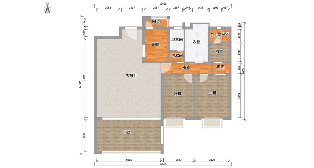 腾讯双创小镇人才公寓158㎡三室两厅户型平面结构图.jpg